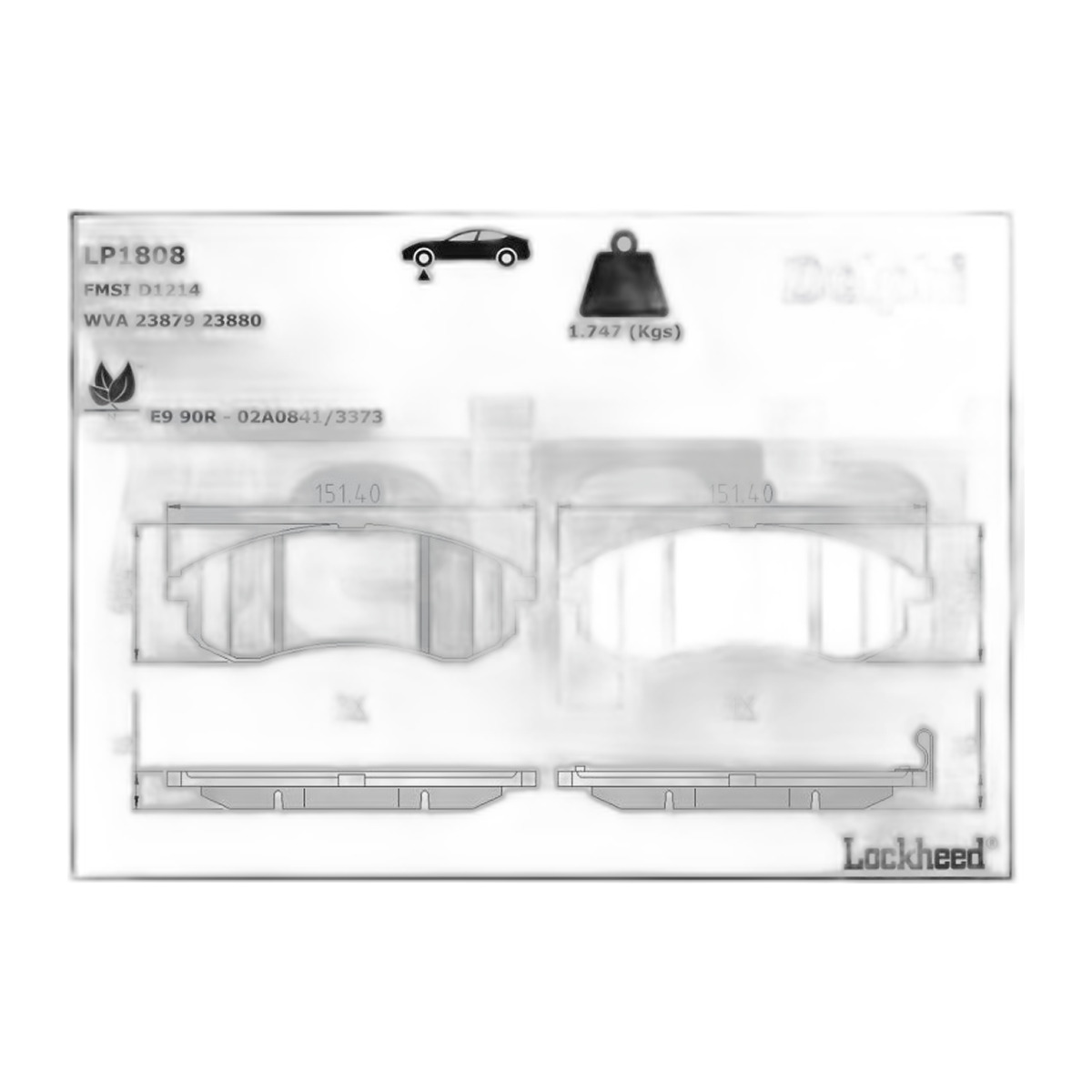 Комплект гальмівних колодок передн , MITSUBISHI L200 2.5D 06.96-12.07