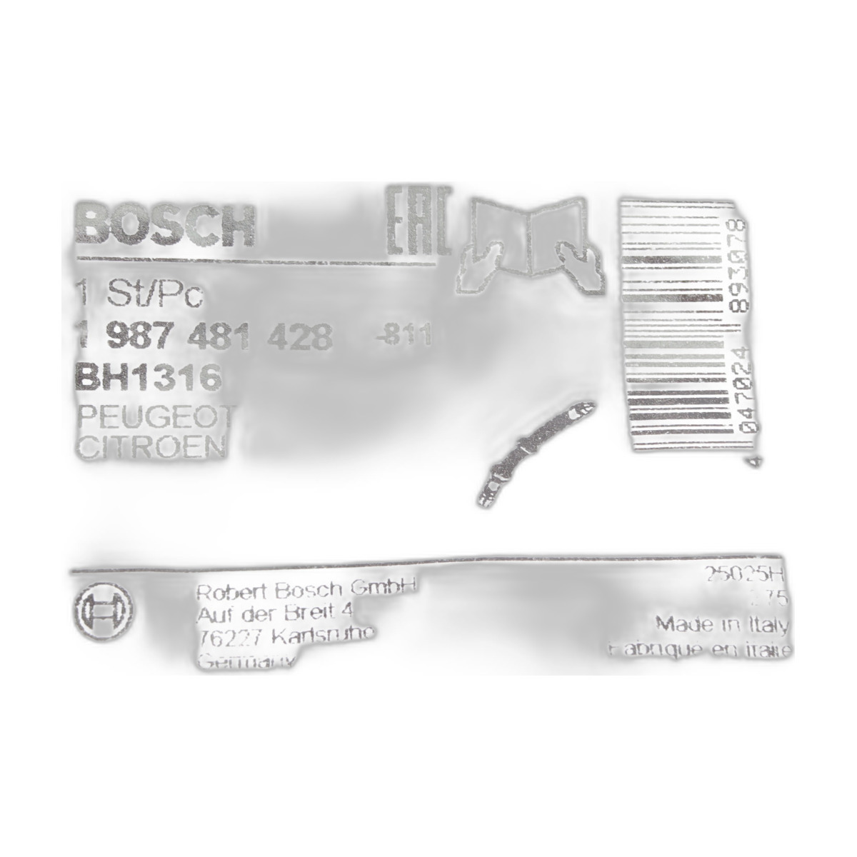Шланг гальмівний (передній) Citroen C5/C6/Peugeot 407 05- (R) Bosch