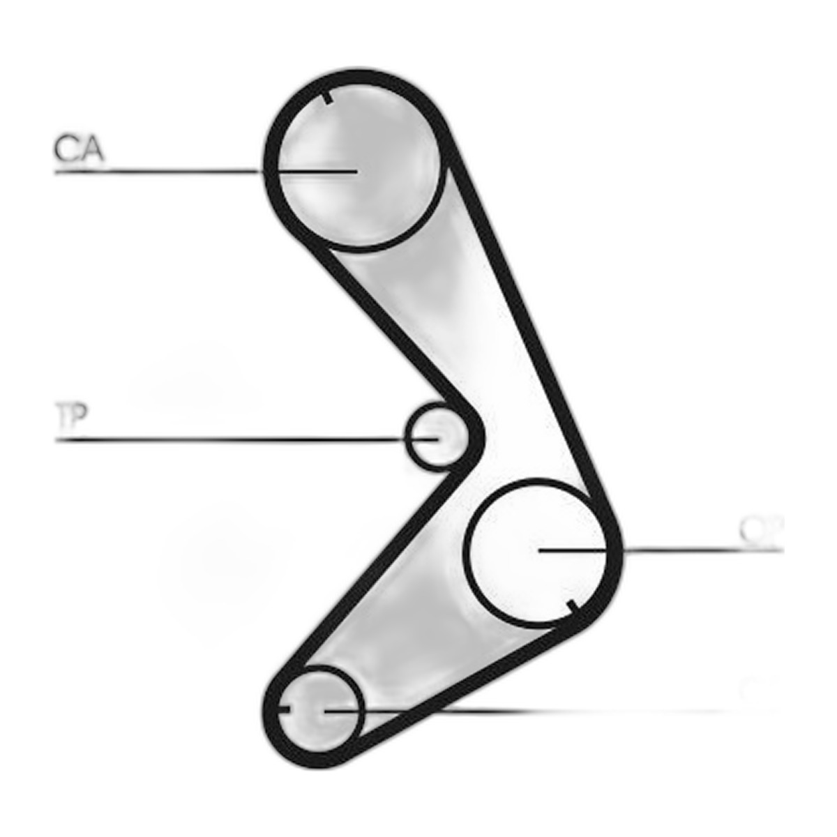 Ремінь ГРМ CITROEN CX I, CX II, PEUGEOT 505, RENAULT 18, 18 VARIABLE, 21, 25, ESPACE I, ESPACE II, MASTER I, SAFRANE I, TRAFIC 2.0 06.79-07.98