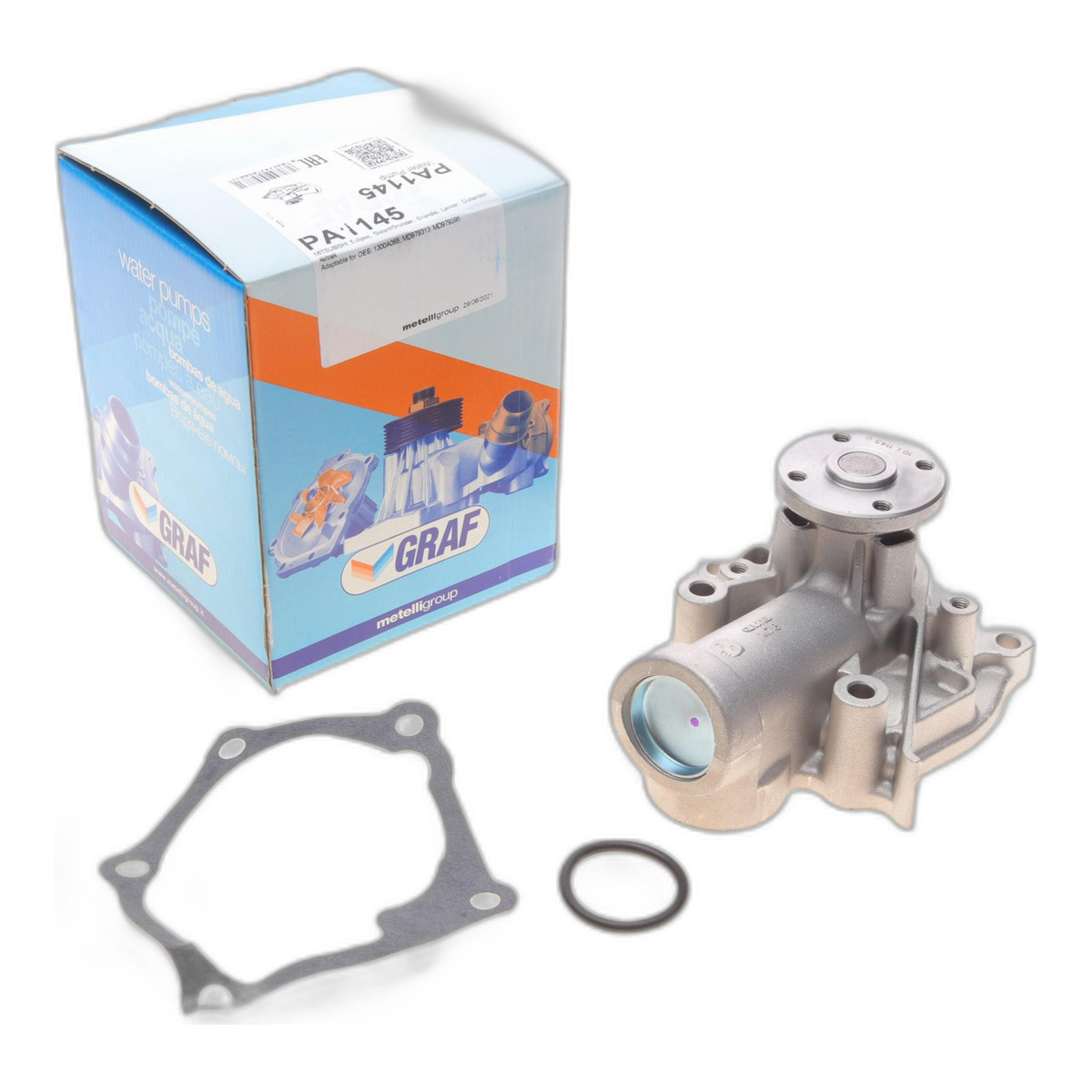 Помпа води Mitsubishi Lancer VII/Outlander I 2.4/2.4 4WD 03-07/Galant VII 2.4 03- (8 лоп) GRAF