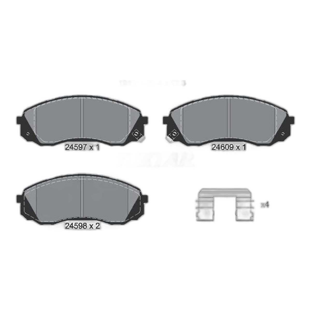 Комплект гальмівних колодок передн , HYUNDAI H-1 CARGO, H-1 TRAVEL, KIA CARNIVAL III, TOYOTA PROACE, PROACE VERSO 2.0D-2.9D 04.06-