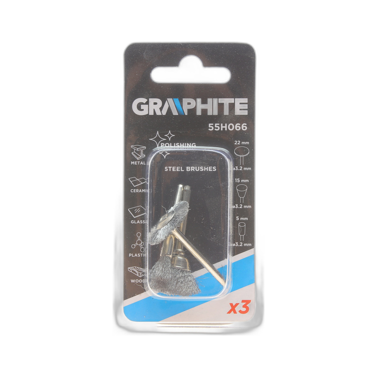 Набір для шліфувальної машини зі сталі 3 од. Graphite