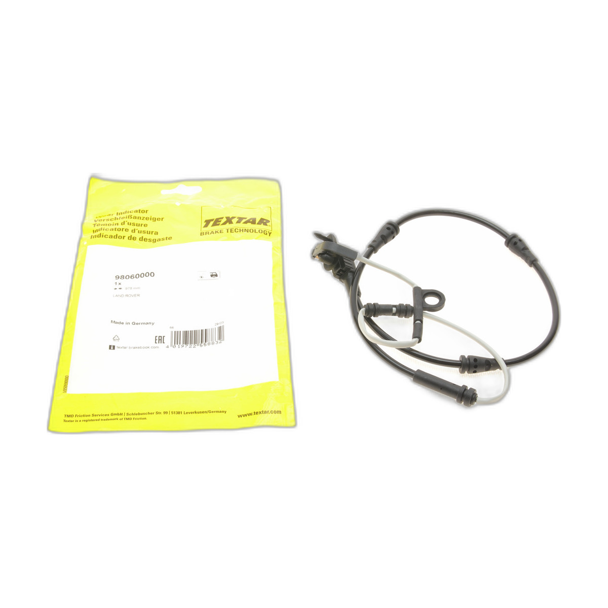 Датчик зносу гальмівних колодок (задніх) Land Rover Defender/Discovery/Range Rover 12- (L=978mm) Textar