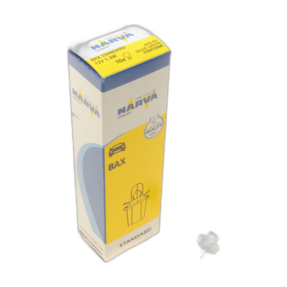 Автолампа 12V 1.3W BX8.4d (Оливково-зелений) (в щиток приладів) Narva