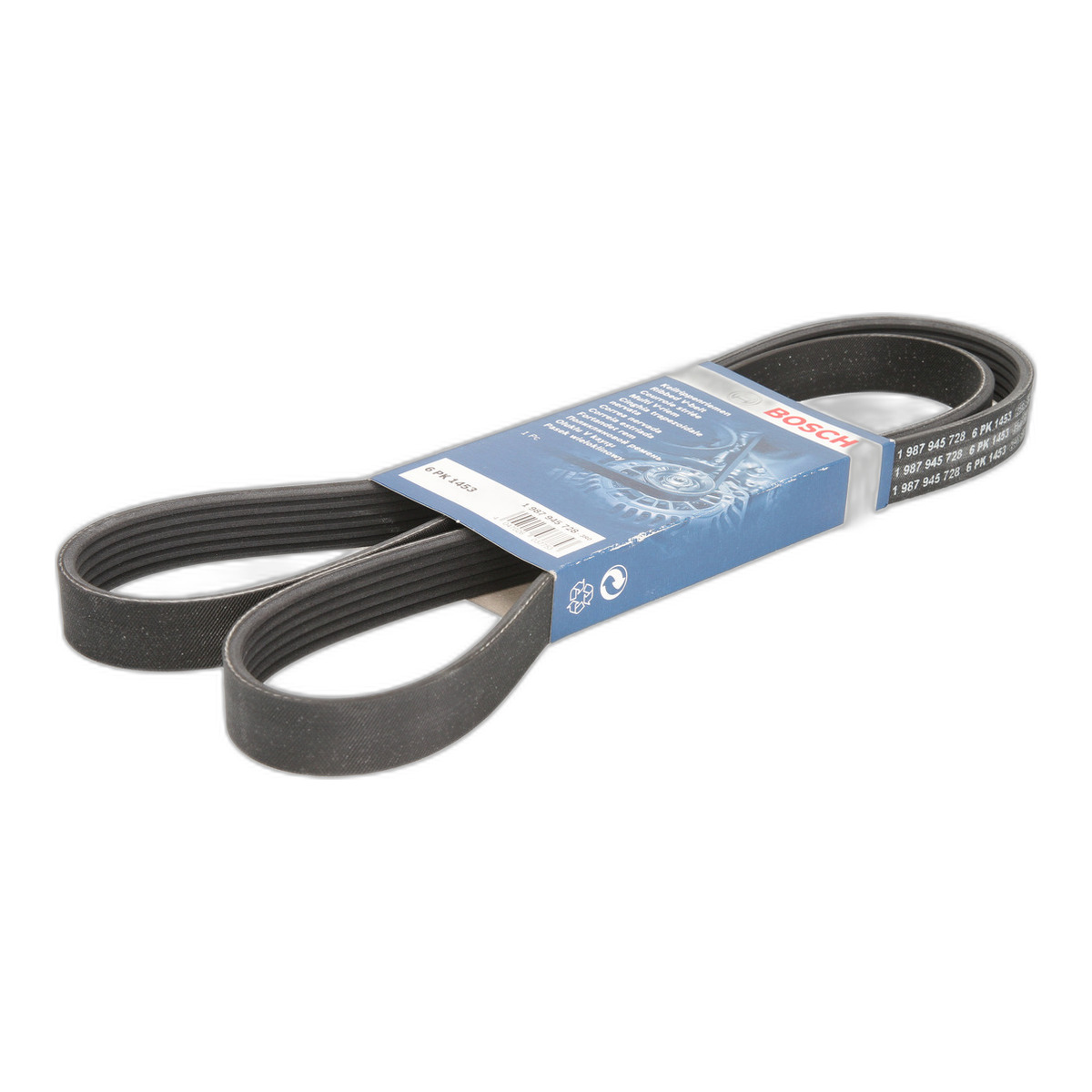 Ремінь генератора Peugeot 206/Partner/Citroen Berlingo 1.1-1.6 02-/VW Fox/Polo 1.2 02-14 (6PK1453) Bosch