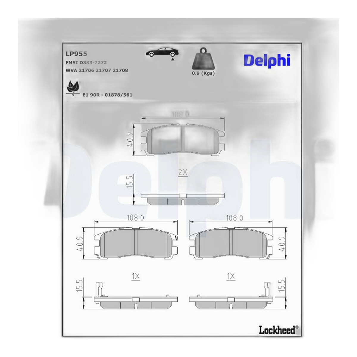 Комплект гальмівних колодок задн , CHRYSLER SEBRING, DODGE STEALTH, HYUNDAI GALLOPER II, SANTAMO, MITSUBISHI 3000 GT, ECLIPSE II, ECLIPSE III, ECLIPSE IV, GALANT IX, GALANT V 1.8-3.8 07.85-