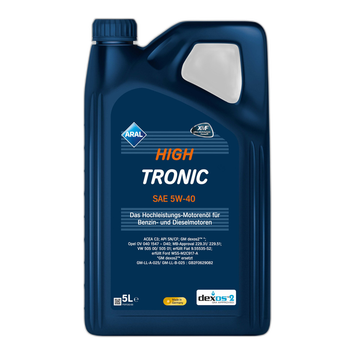 Олива моторна HighTronic 5W-40 5л HIGHTRONIC 5W-40 4X5L ARAL (5W40 HI TR 5L) Aral