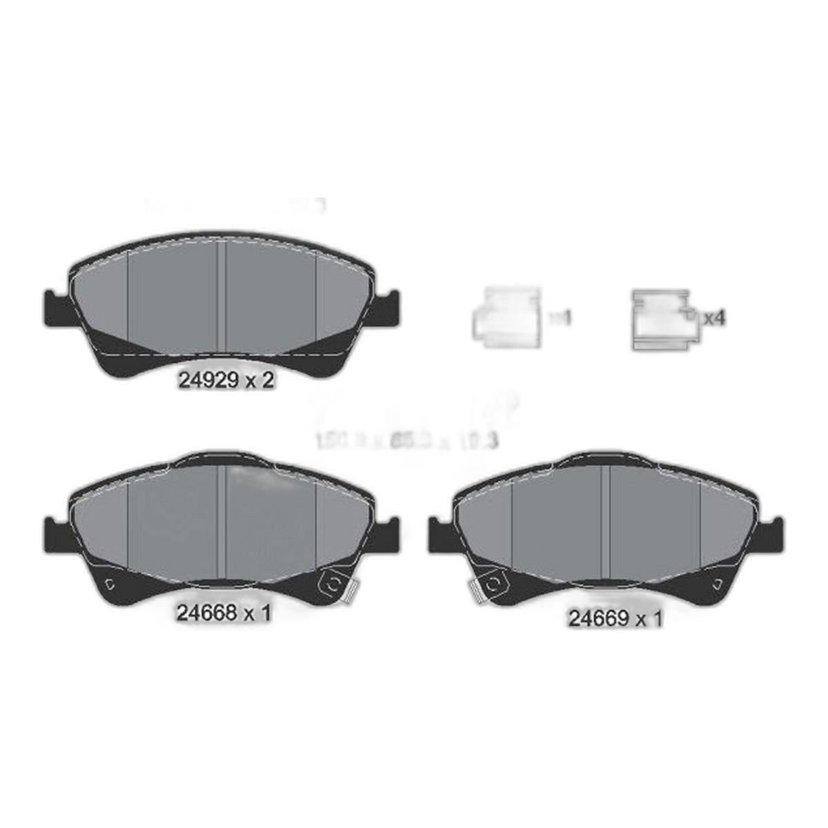 Комплект гальмівних колодок передн , TOYOTA AURIS, AVENSIS, COROLLA, VERSO 1.4-2.2D 05.97-10.18