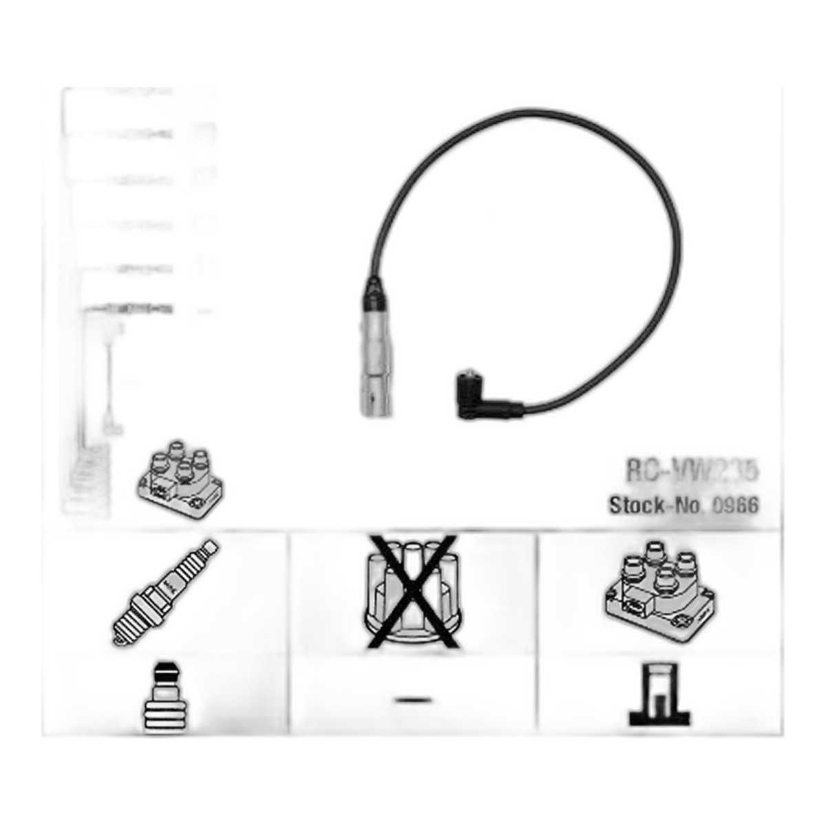 Комплект кабелів високовольтних №0966 VW PASSAT B5 (3B2) 2.3 1996.08-2001.12 NGK NGK