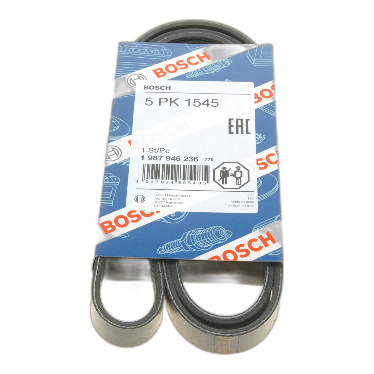 Ремінь генератора Opel Zafira 1.6 05-15/ Suzuki Baleno1.8i 96-02/ Grand Vitara2.0 98-15 (5PK1545) Bosch