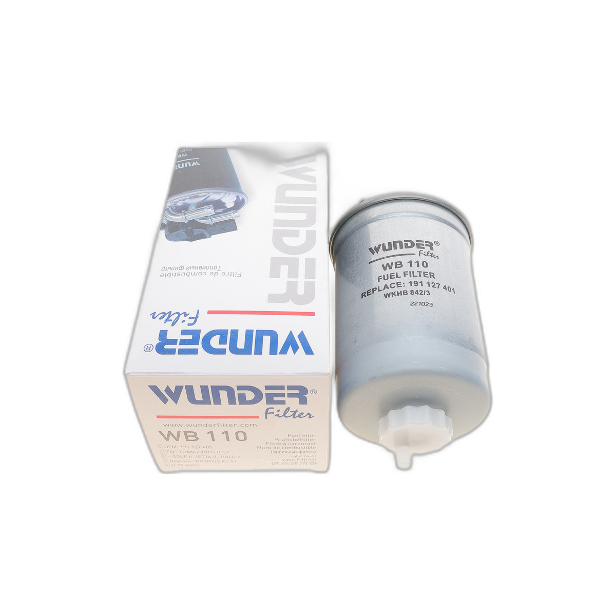 Фільтр паливний VW LT 2.4D/T3 1.6D/TD -88/Golf II -87 (без підігр.) Wunder Filter