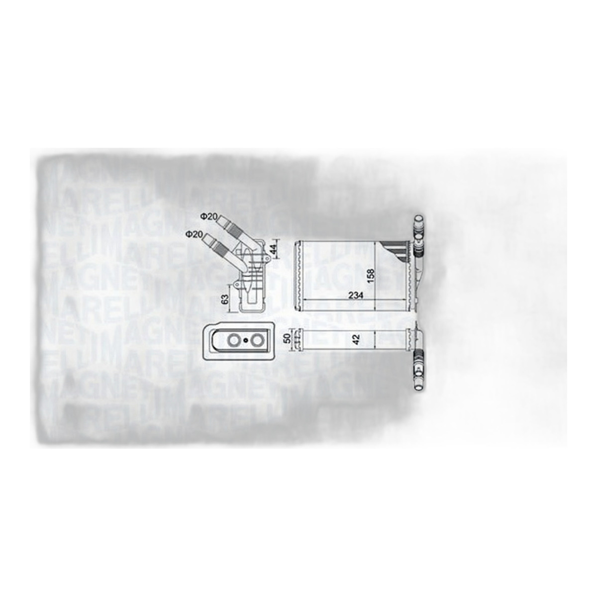Радіатор пічки NISSAN KUBISTAR, RENAULT KANGOO, KANGOO EXPRESS 1.2-1.9D 08.97-
