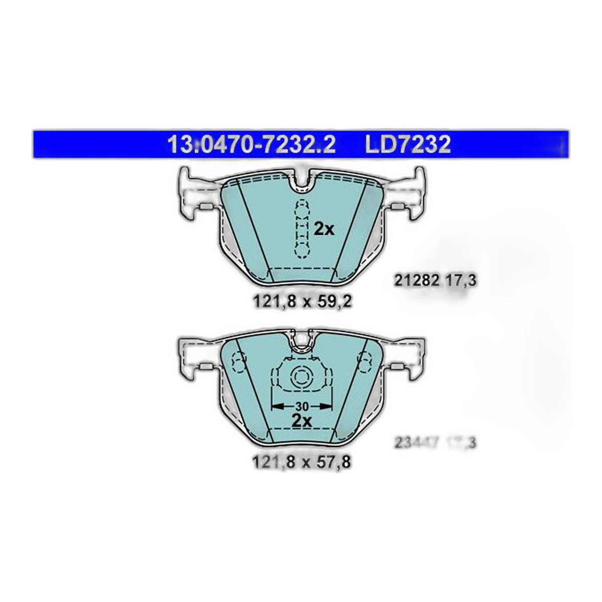 Колодки гальмівні (задні) BMW X5 (E70) 06-13/(F15/F85) 13-18/X6 (E71/E72) 08-14/(F16/F86) 14-19 (Ate) ATE Ceramic ATE