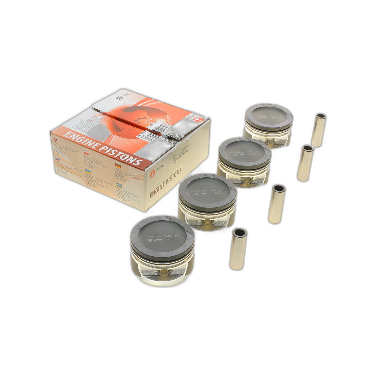 Поршень Daewoo Lanos 1.5 8V 97- (77.50mm/+1.0) (к-кт 4 шт) AMP