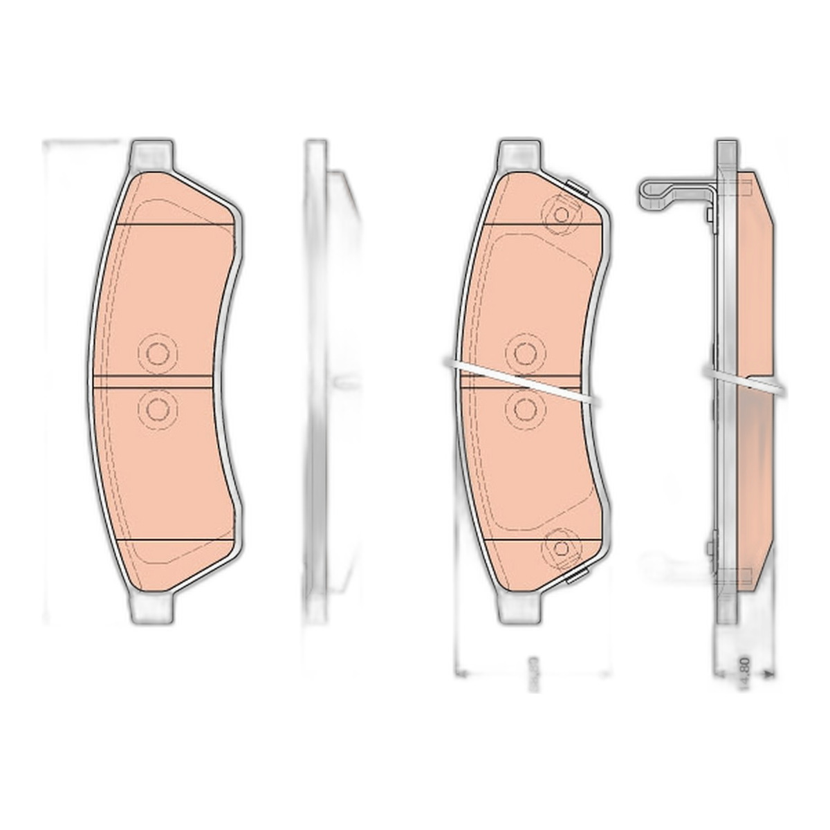 Комплект гальмівних колодок задн , CHEVROLET EPICA, DAEWOO TOSCA 2.0/2.0D/2.5 02.06-