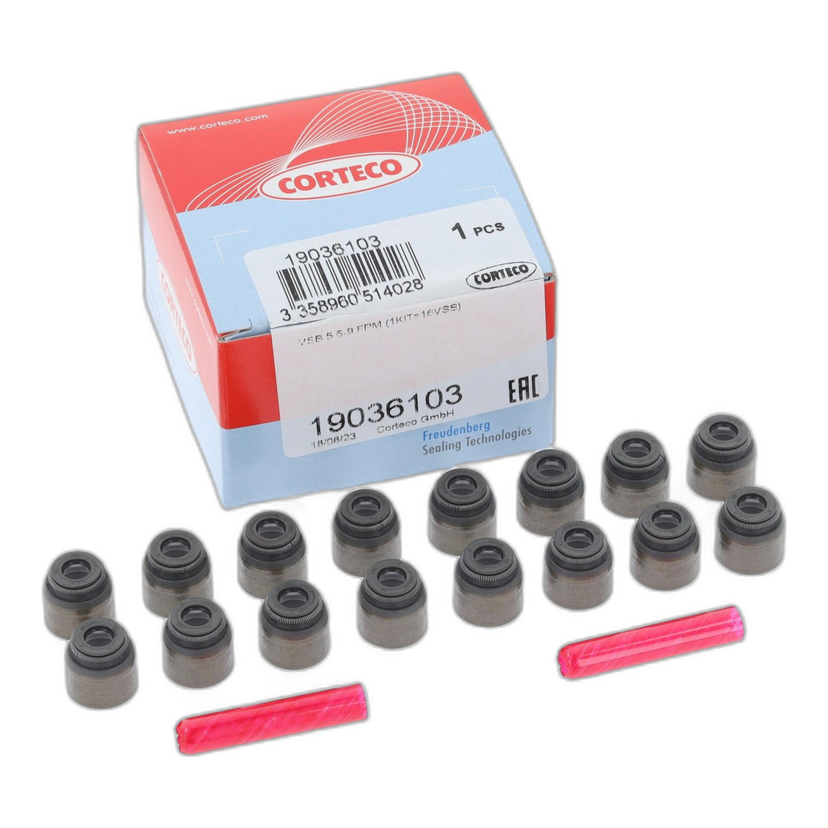 Сальник клапана (впуск/випуск) Mitsubishi Lancer VII 1.3/1.6 03- (5.5x9.2x7/11.5) (к-кт 16шт.) Corteco