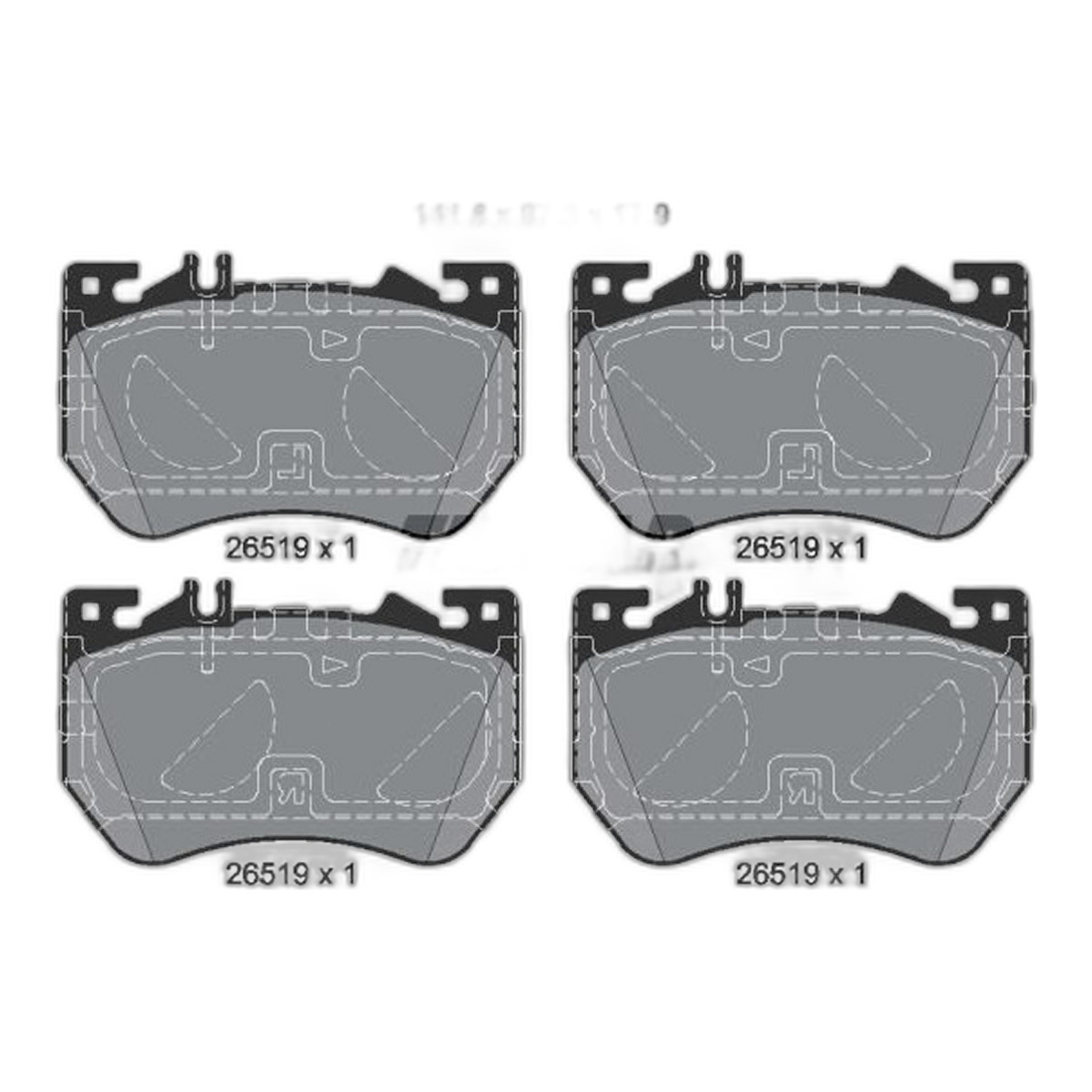 Комплект гальмівних колодок передн , MERCEDES C (W206), C ALL-TERRAIN (S206), C T-MODEL (S206), CLE (A236), CLE (C236), E (W214), E ALL-TERRAIN (S214), E T-MODEL (S214) 1.5H-3.0H 03.21-