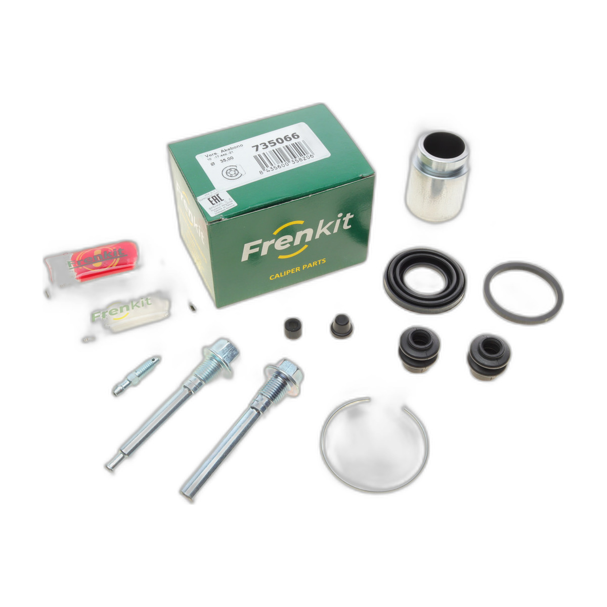 Ремкомплект супорта (заднього) Nissan X-Trail 01-13 (d=35mm) (Akebono) (+ поршень/направляюча) Frenkit