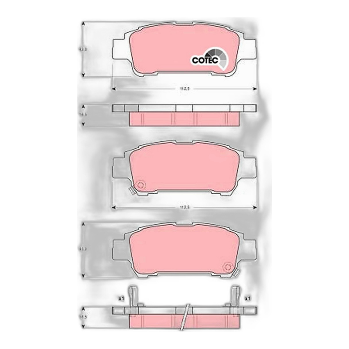 Комплект гальмівних колодок задн , TOYOTA ALPHARD I, AVENSIS VERSO, ISIS, NOAH/VOXY, PREVIA II, SIENNA 1.8-3.5 02.00-08.14