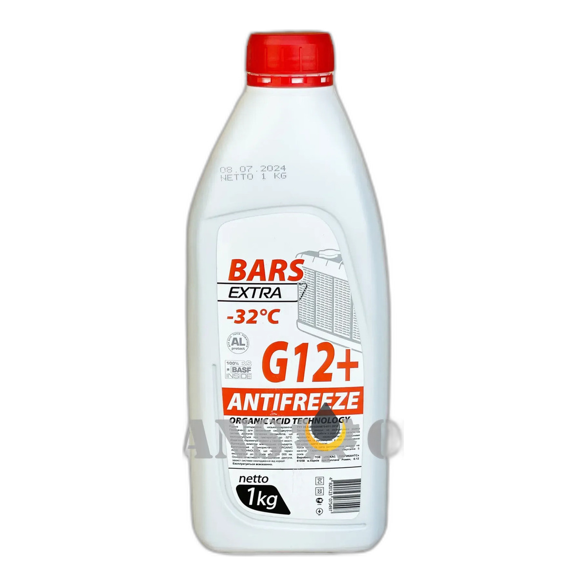 BARS EXTRA Антифриз -32С G12 червоний 1кг