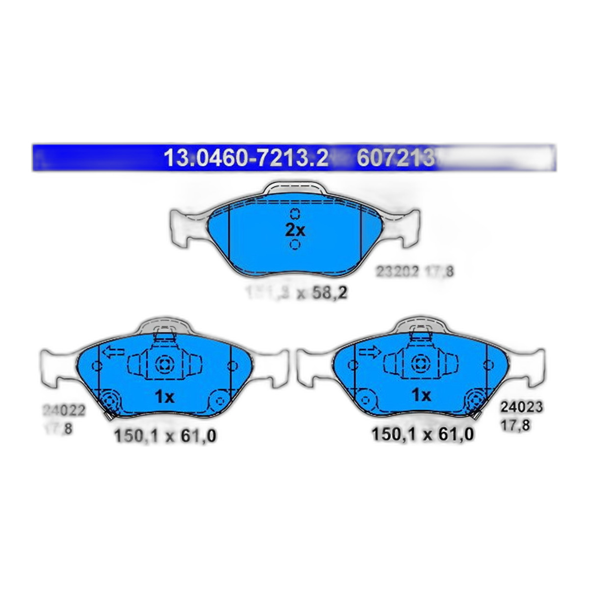 Колодки гальмівні (передні) Toyota Yaris 1.0-1.4 05- ATE