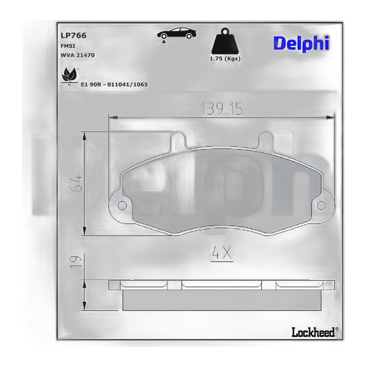 Комплект гальмівних колодок передн , FORD TRANSIT, TRANSIT TOURNEO 2.0-2.9 12.85-12.00