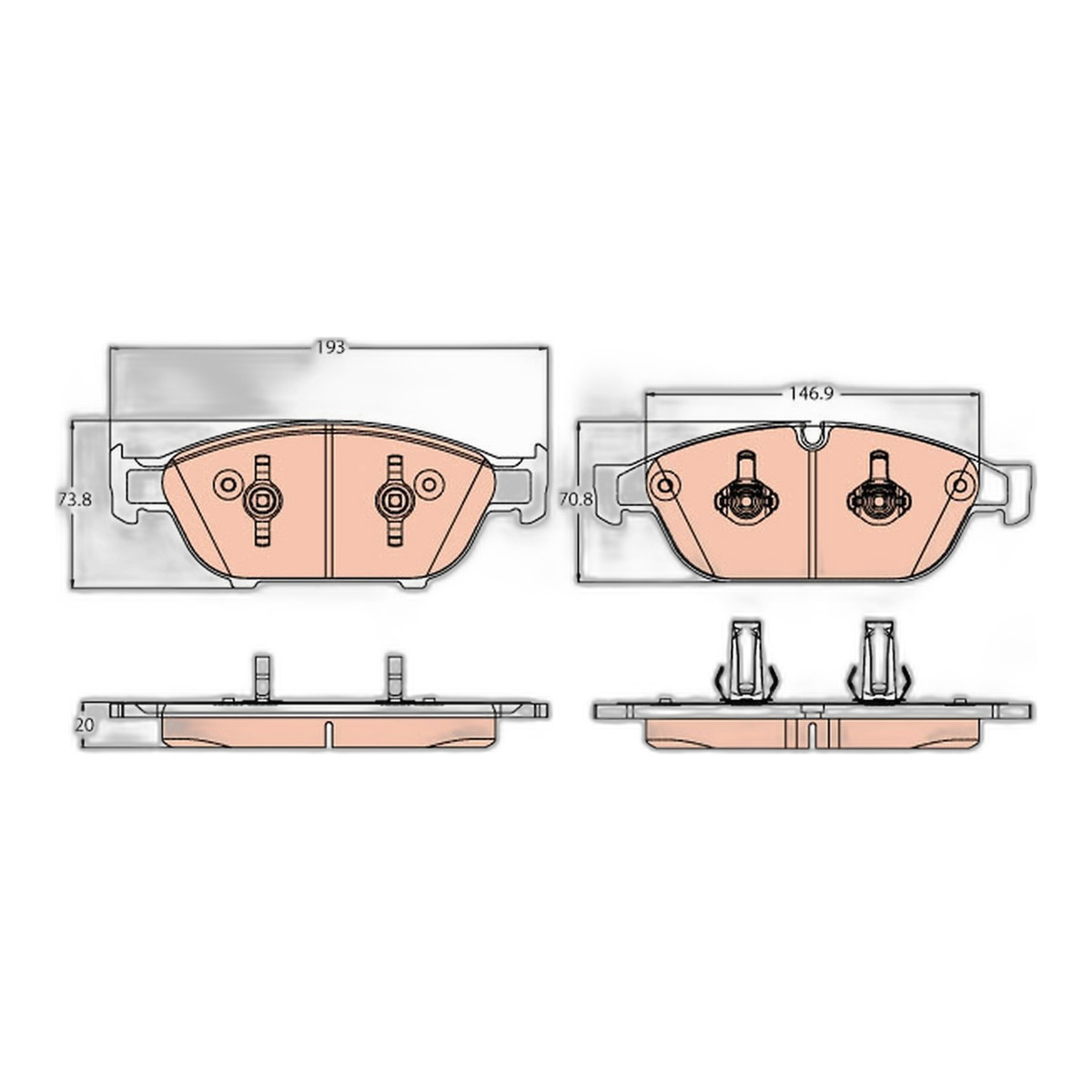 Колодки гальмівні дискові AUDI A6 C7 (4G2, 4GC) 3.0 2010.11-2018.09 TRW (GDB2113) TRW