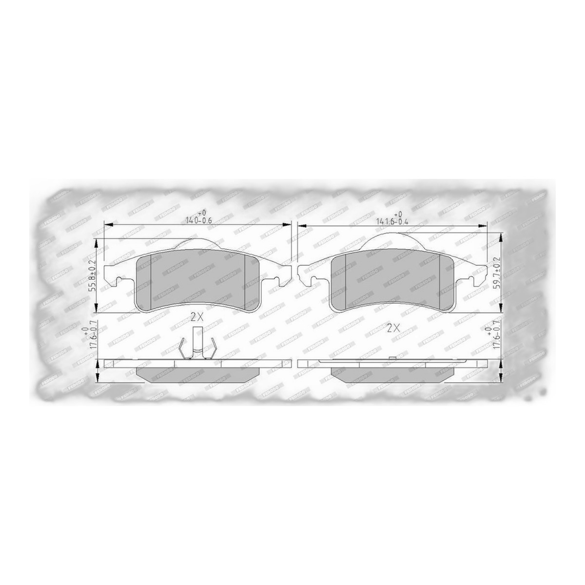Комплект гальмівних колодок задн (із замком), JEEP CHEROKEE, GRAND CHEROKEE II 2.5-4.7 01.88-09.05