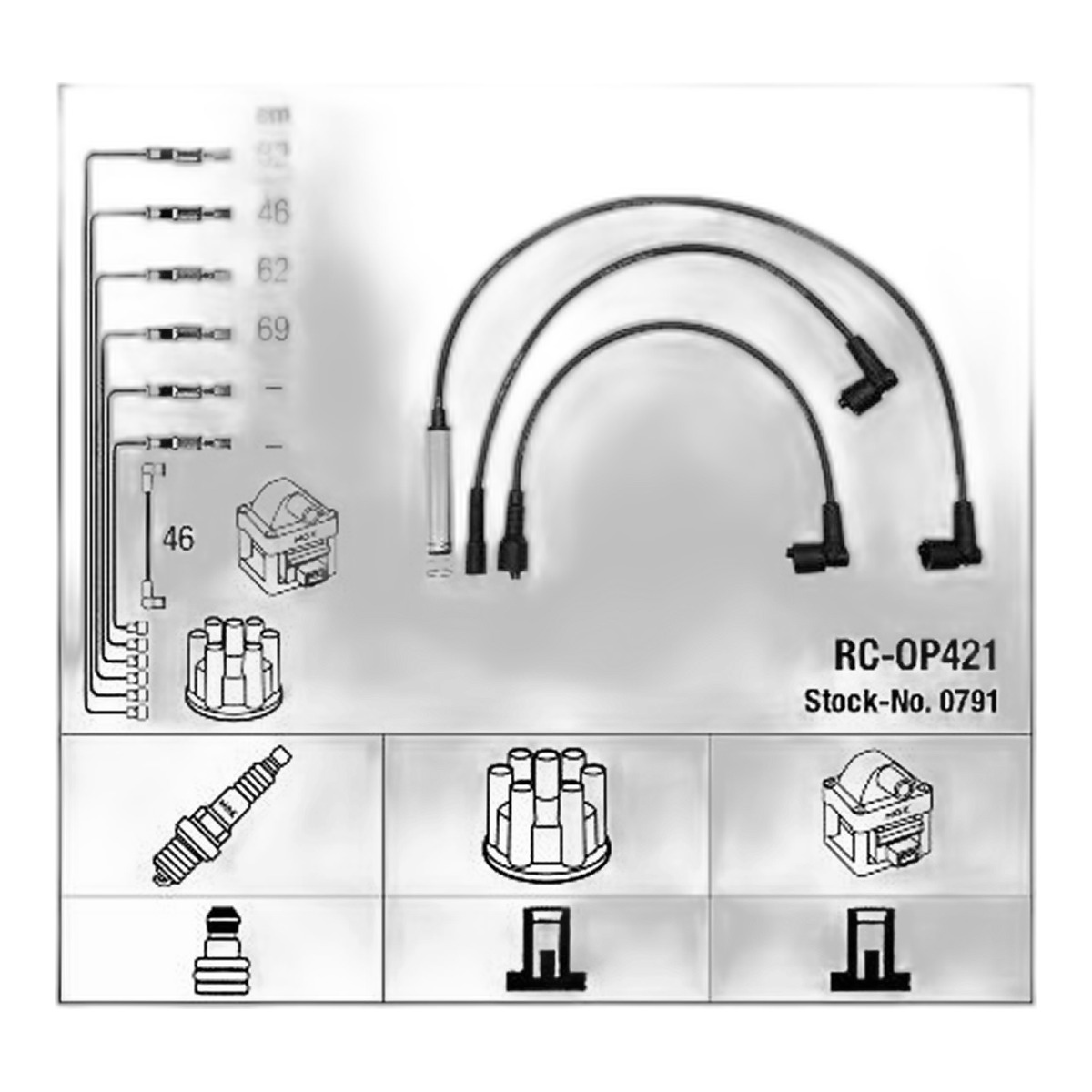 Комплект проводів запалювання OPEL FRONTERA A, OMEGA A 2.4 09.88-10.98