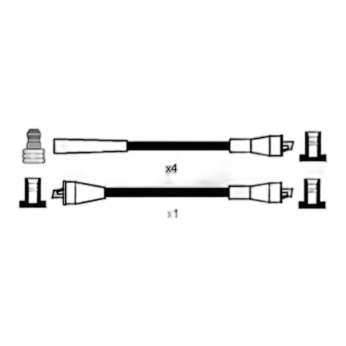 Комплект проводів запалювання LADA 1200-1600, NOVA, TOSCANA, MAZDA 626 II, OPEL MANTA B, REKORD E, SKODA 105,120 1.0-2.0 09.72-05.12