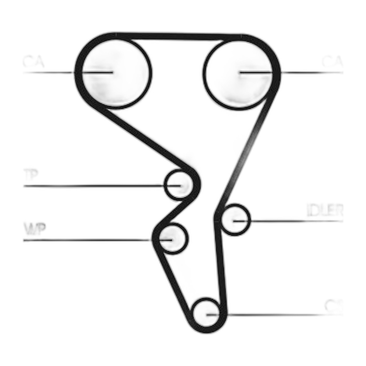 Комплект ГРМ (ремінь + ролик) CITROEN BERLINGO, BERLINGO MULTISPACE, C-ELYSEE, C2, C3 I, C3 III, C3 PLURIEL, C4, C4 I, C4 II, XSARA, XSARA PICASSO, PEUGEOT 1007, 206, 207 1.6/1.6ALK/1.6LPG 07.00-