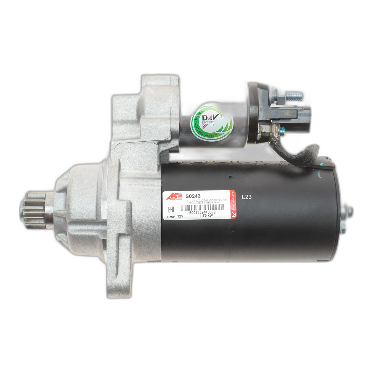 Стартер Audi A3/Q3/Skoda Fabia/Yeti/VW Caddy/T5/Golf/Passat 1.9-2.0 TDI/TSI 03-15 (1.7kw) (z=10)