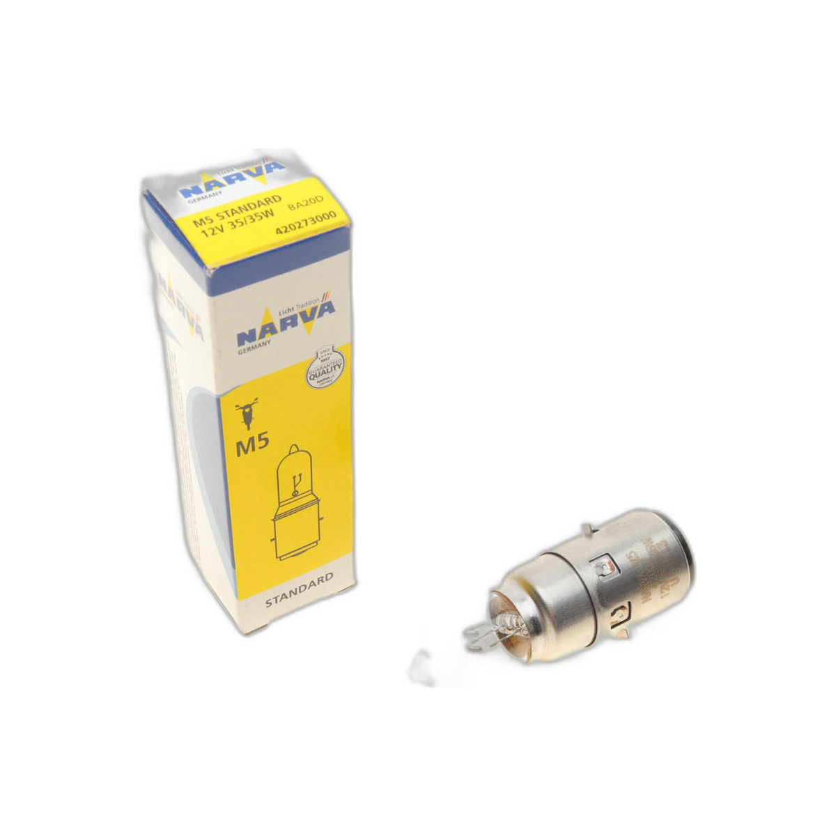 Автолампа M5 12V 35/35W BA20d Standard (Moto) Narva