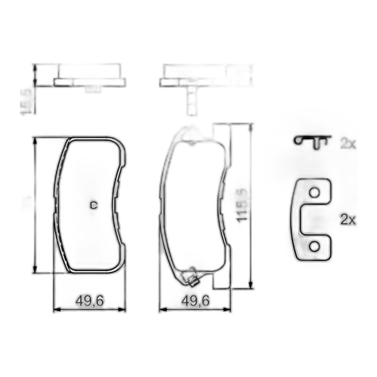 Комплект гальмівних колодок передн , DAIHATSU MOVE, SIRION, YRV, TOYOTA DUET 1.0/1.3 04.98-