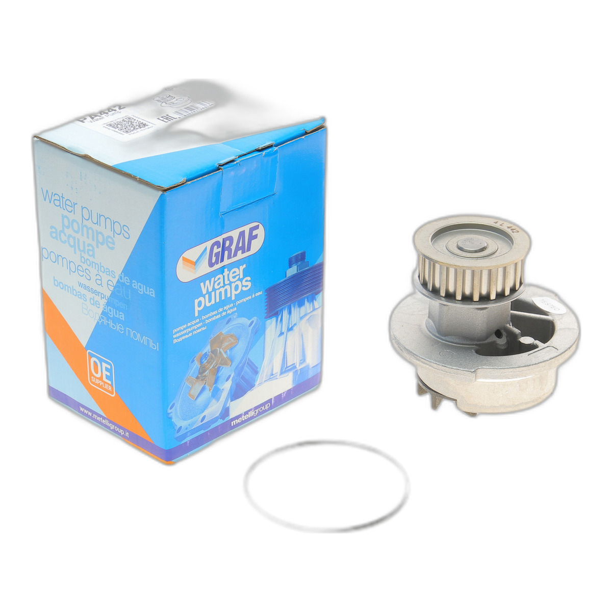 Помпа води Opel Astra F/G/Combo/Corsa A/B/Kadett D/E/Vectra 1.4/1.6/i/Si 79-04 (19z) (B/B) (8 лоп) GRAF
