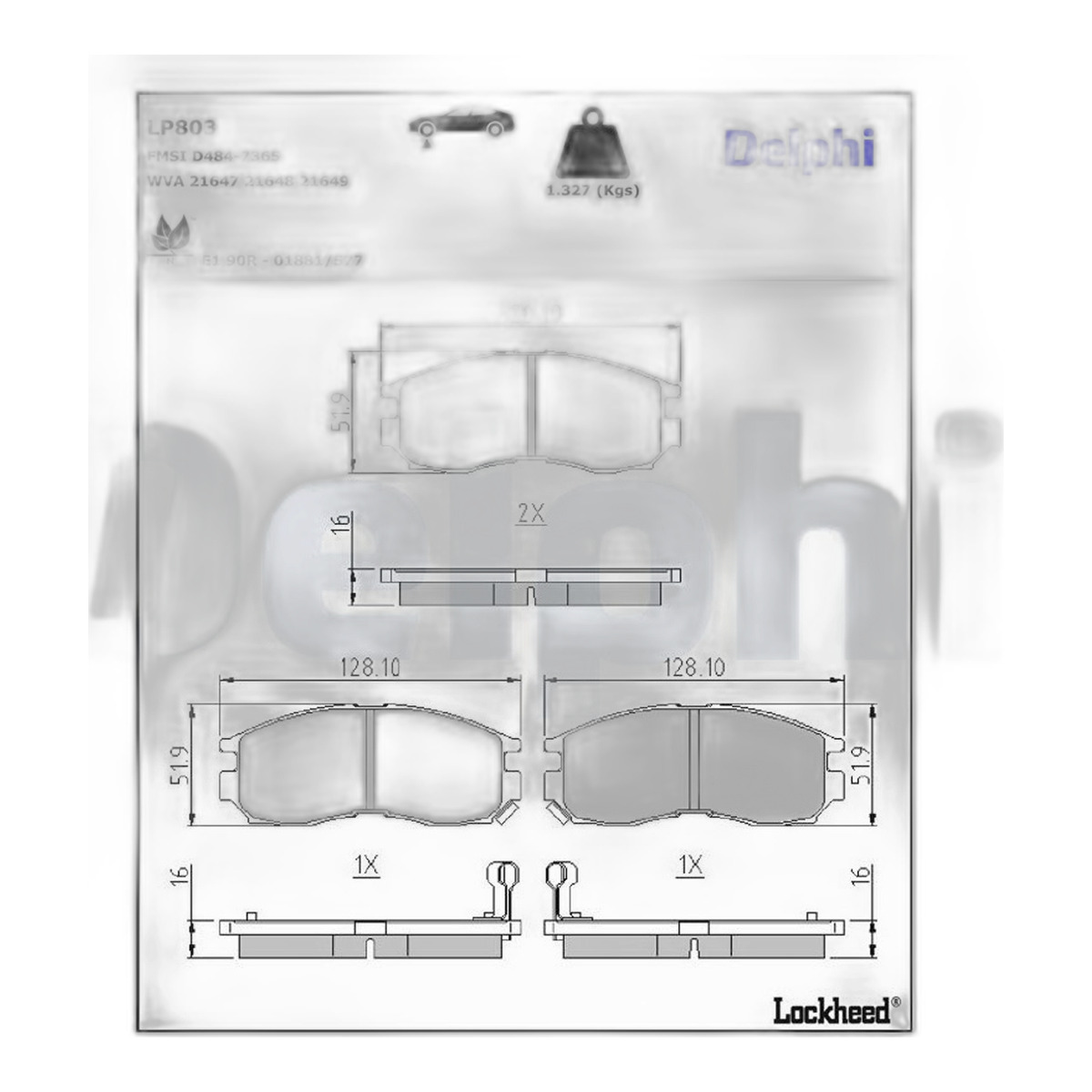 Комплект гальмівних колодок передн , DODGE AVENGER, HYUNDAI SANTAMO, MITSUBISHI COLT III, COLT IV, ECLIPSE I, ECLIPSE II, GALANT VI, GALANT VII, GALANT VIII, LANCER III 1.3-2.5 01.87-06.07