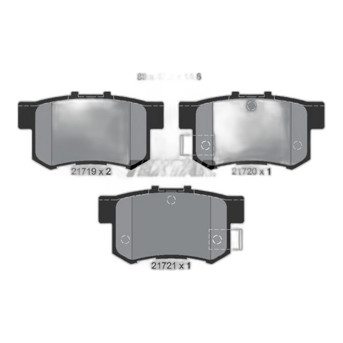 Комплект гальмівних колодок задн , ACURA LEGEND, LEGEND II, RL, RSX, TL, TSX, FORD MAVERICK, GREAT WALL HOVER H6, HONDA ACCORD IV, ACCORD V, ACCORD VI, ACCORD VII, CIVIC IX 1.3-3.7 10.84-