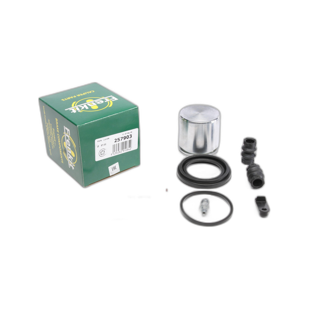 Ремкомплект супорта (переднього) Peugeot 406 95-04 (d=57mm) (+поршень) (Lucas) Frenkit