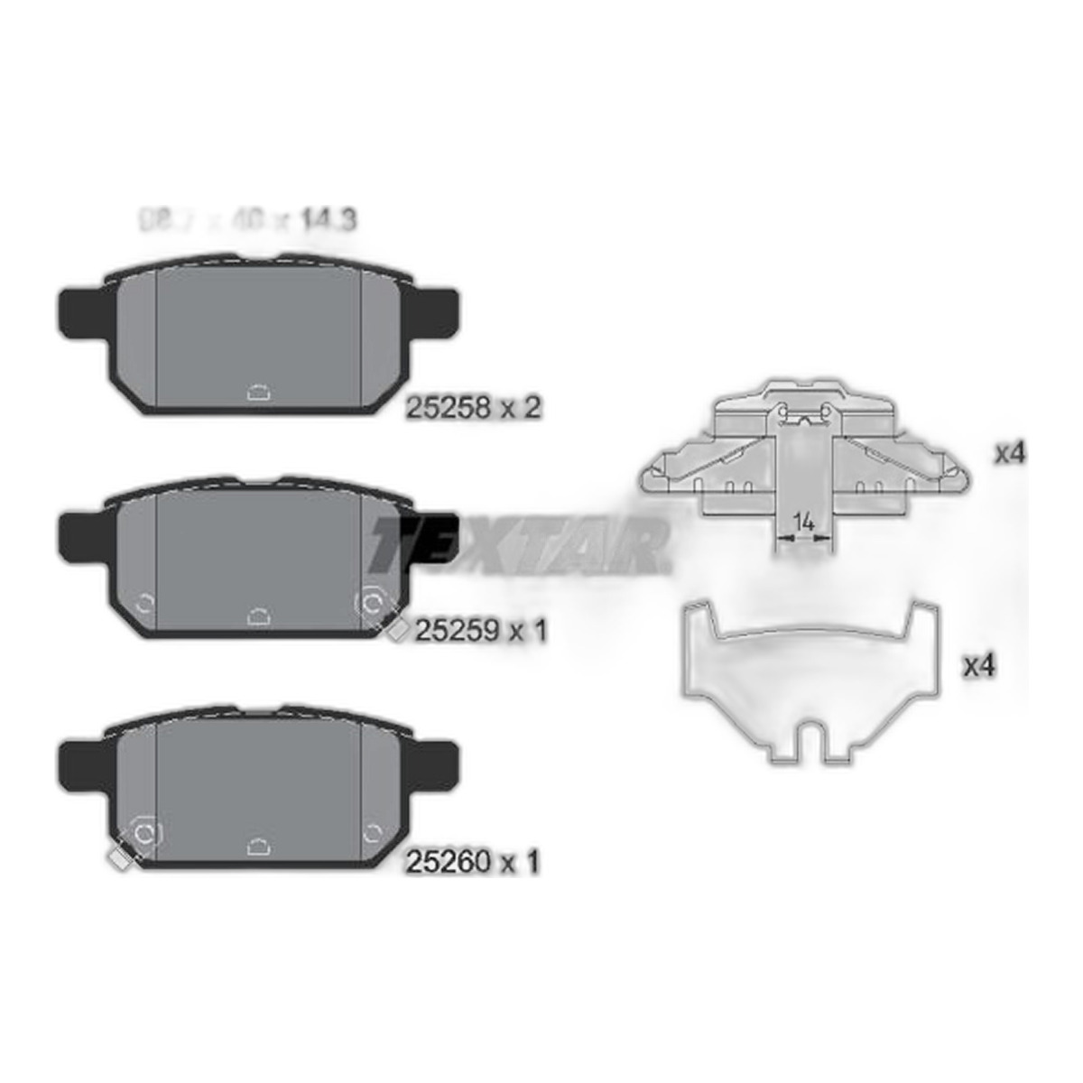 Комплект гальмівних колодок задн , SUZUKI BALENO, S-CROSS, SWIFT IV, SWIFT V, SX4 S-CROSS, VITARA, TOYOTA YARIS 1.0-1.6D 11.05-