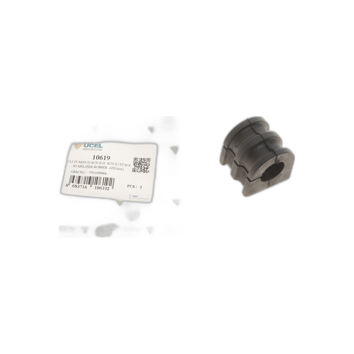 Втулка стабілізатора (переднього) Renault Clio III/Grand Scenic 1.2-2.0 03- (d=21mm) UCEL