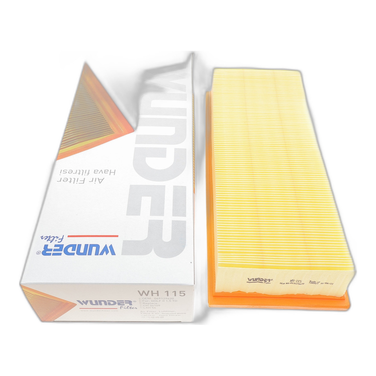 Фільтр повітряний Audi 80/100/VW T3 1.6-1.7D 81-92 Wunder Filter