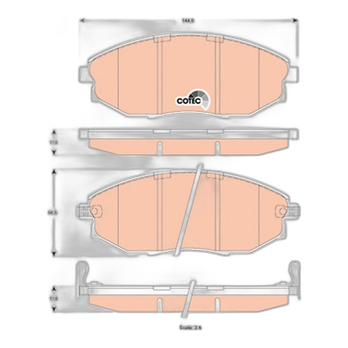 Комплект гальмівних колодок передн , CHEVROLET EPICA, DAEWOO TOSCA 2.0/2.0D/2.5 01.05-