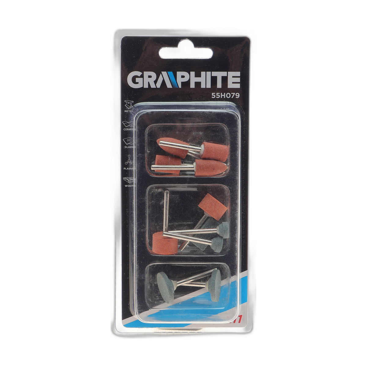 Набір каменів шліфувальних 11 од. Graphite