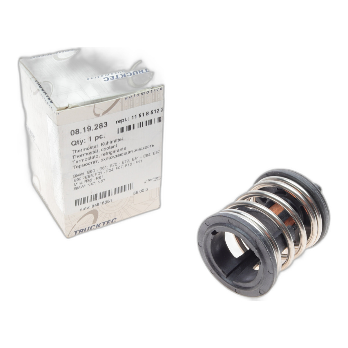 Термостат BMW 1 (E81/E87)/3 (E90/F30/F80)/5 (F10/F07) 1.6-3.0 D 07-19 (87°C) (N47/N57) TRUCKTEC Automotive