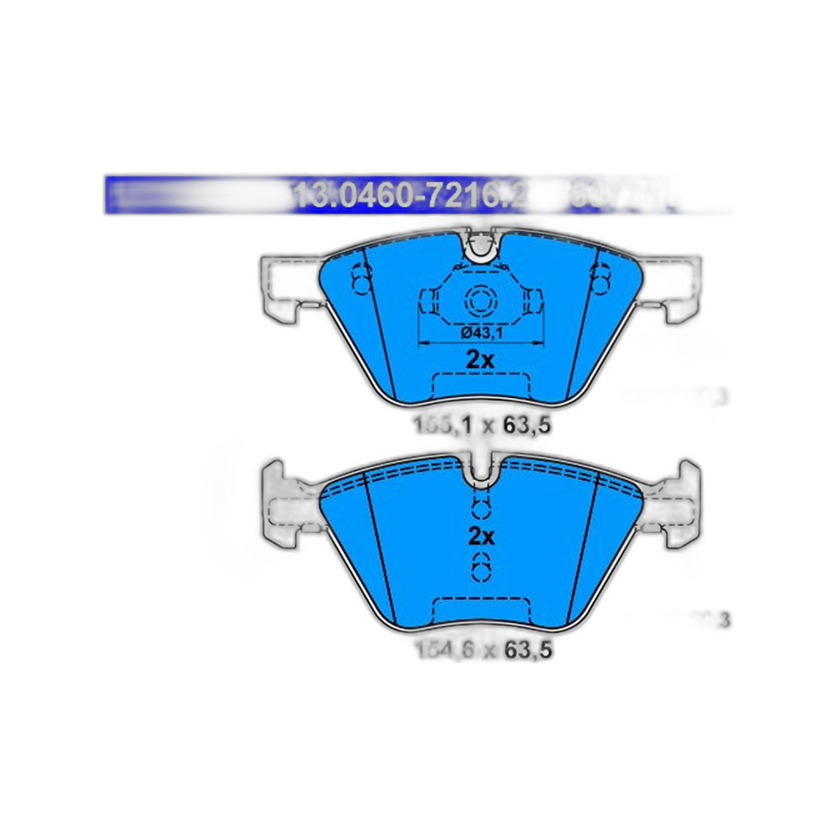 Комплект гальмівних колодок передн , BMW 3 (E90), 3 (E91), 3 (E92), 3 (E93), X1 (E84), Z4 (E89) 1.6-3.0D 12.04-08.16