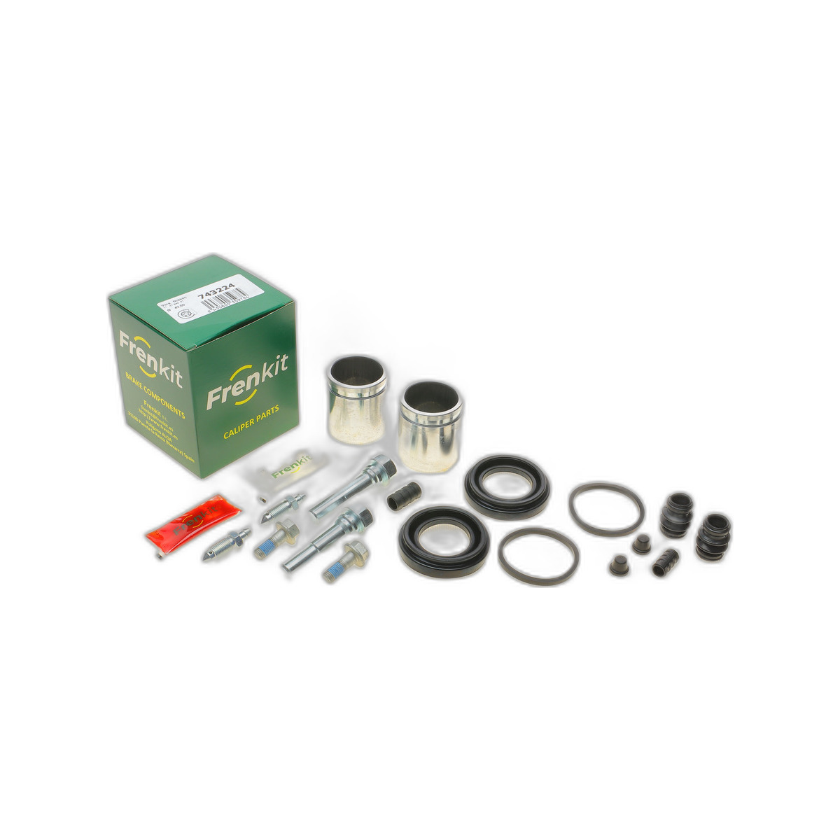Ремкомплект супорта (переднього) Mitsubishi L200 01-05 (d=43mm) (+2 поршня/направляюча) (Tokico) Frenkit