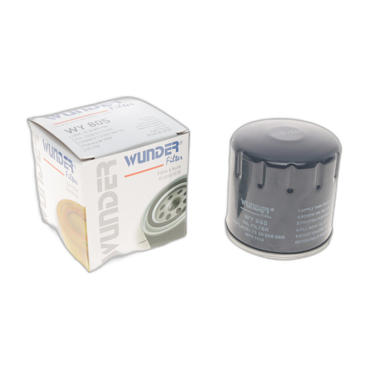 Фільтр масляний Renault Kangoo 1.5dCi 10- Wunder Filter