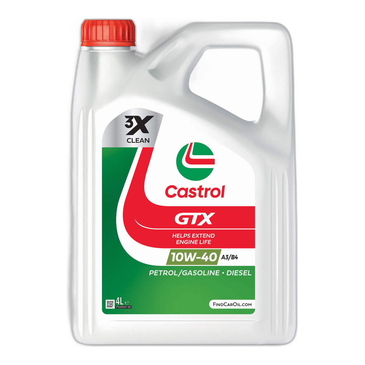 Олива моторна GTX 10W-40 4л GTX 10W40 A3/B4 4Х4L CASTROL (10W40 GTX A3B4 4L) Castrol
