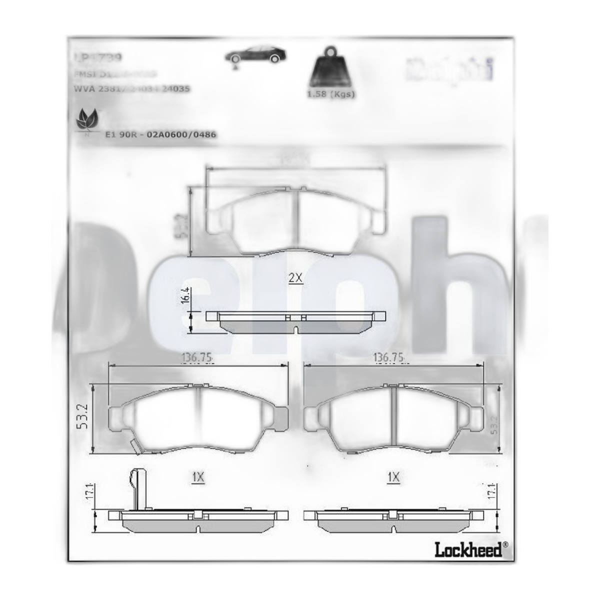 Комплект гальмівних колодок передн , SUZUKI LIANA 1.3/1.4D/1.6 07.01-