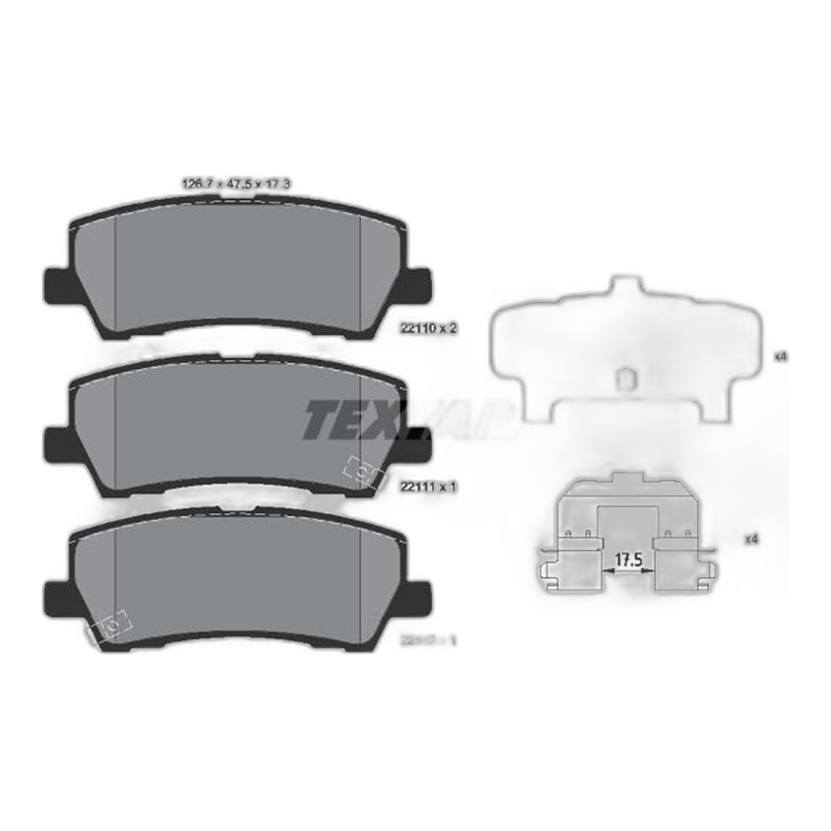 Комплект гальмівних колодок задн , FORD USA MUSTANG 2.3/3.7/5.0 02.14-